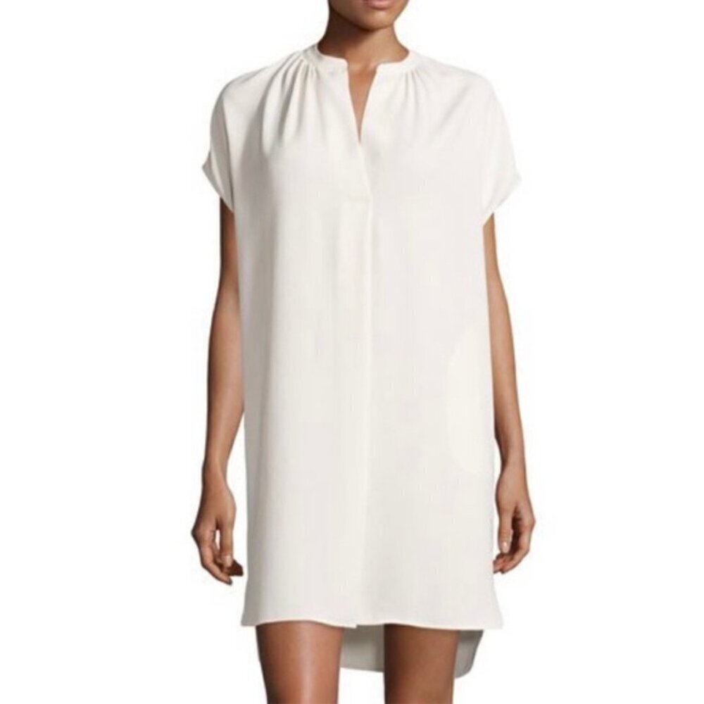 Vince Split Neck Popover Shift Dress XSmall